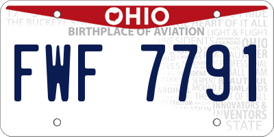 OH license plate FWF7791