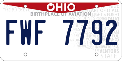OH license plate FWF7792