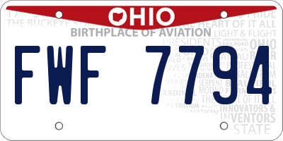OH license plate FWF7794