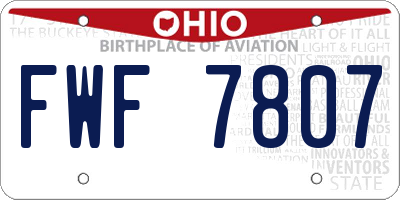 OH license plate FWF7807
