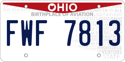 OH license plate FWF7813