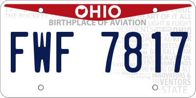 OH license plate FWF7817