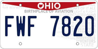 OH license plate FWF7820