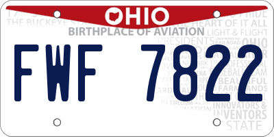 OH license plate FWF7822
