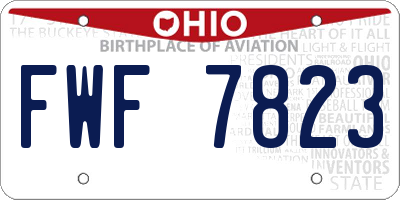 OH license plate FWF7823