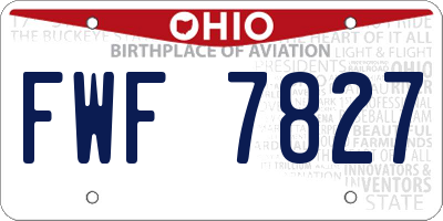 OH license plate FWF7827