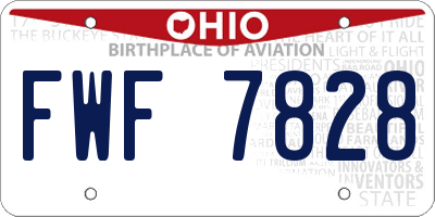 OH license plate FWF7828