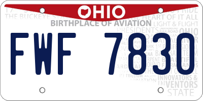 OH license plate FWF7830