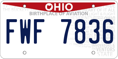OH license plate FWF7836