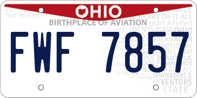 OH license plate FWF7857