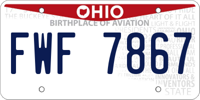OH license plate FWF7867