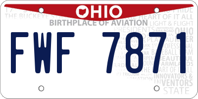 OH license plate FWF7871