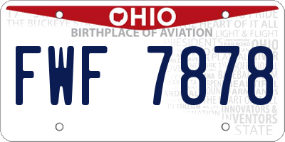 OH license plate FWF7878