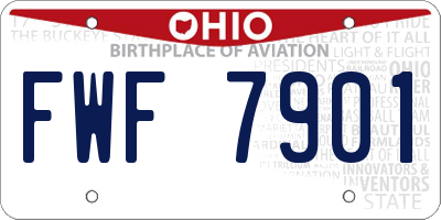OH license plate FWF7901