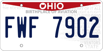 OH license plate FWF7902