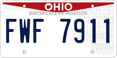 OH license plate FWF7911