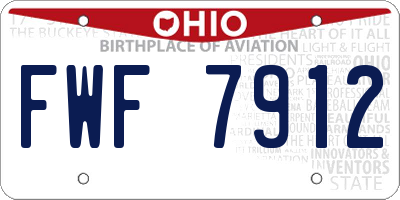 OH license plate FWF7912