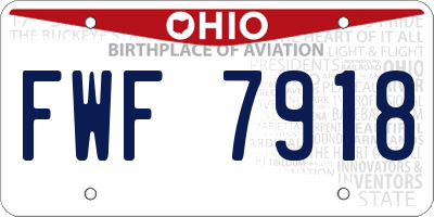 OH license plate FWF7918