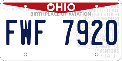 OH license plate FWF7920