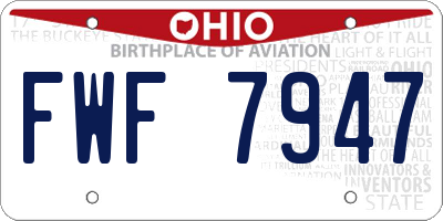OH license plate FWF7947