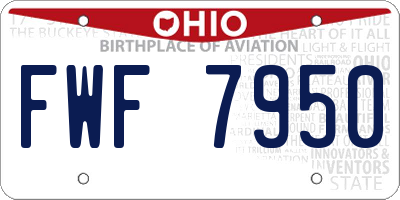 OH license plate FWF7950