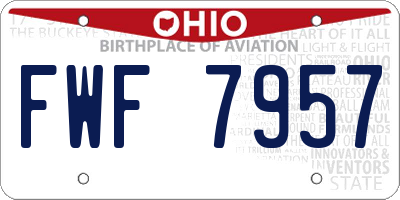 OH license plate FWF7957