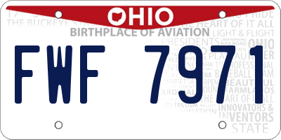 OH license plate FWF7971