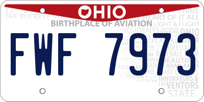OH license plate FWF7973