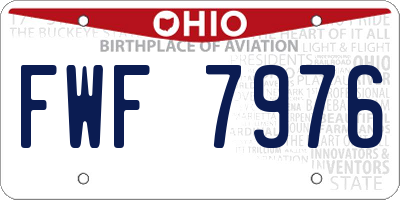 OH license plate FWF7976