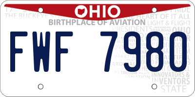 OH license plate FWF7980