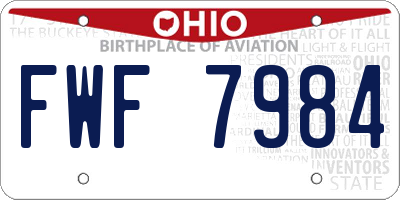 OH license plate FWF7984
