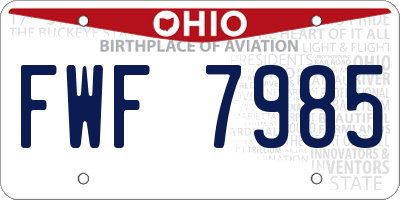 OH license plate FWF7985