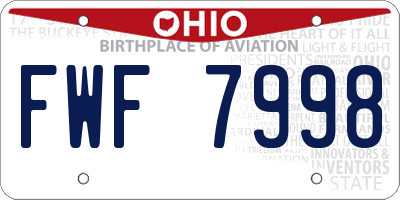 OH license plate FWF7998