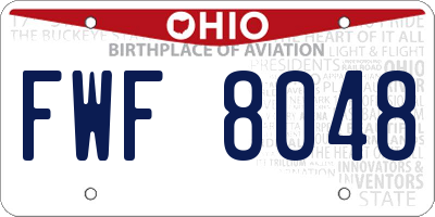 OH license plate FWF8048