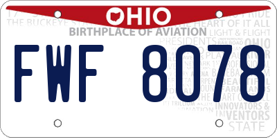 OH license plate FWF8078