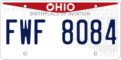 OH license plate FWF8084
