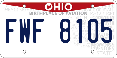 OH license plate FWF8105