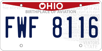 OH license plate FWF8116