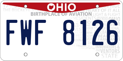 OH license plate FWF8126