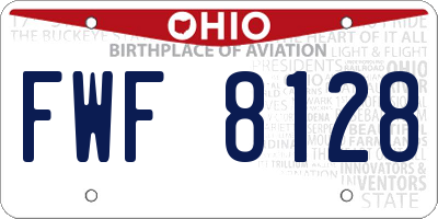 OH license plate FWF8128