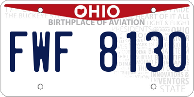 OH license plate FWF8130