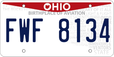 OH license plate FWF8134