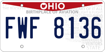OH license plate FWF8136