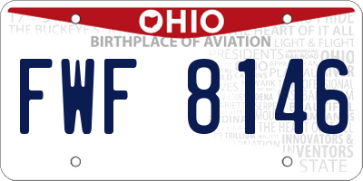 OH license plate FWF8146