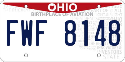OH license plate FWF8148
