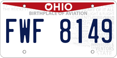 OH license plate FWF8149
