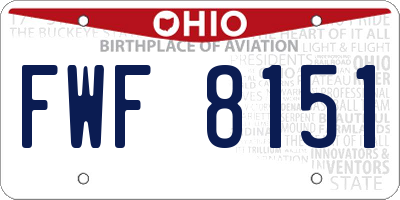 OH license plate FWF8151