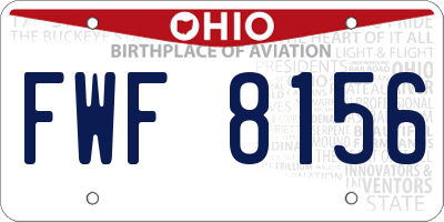 OH license plate FWF8156