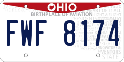 OH license plate FWF8174