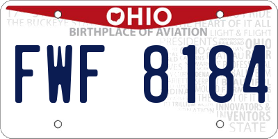 OH license plate FWF8184